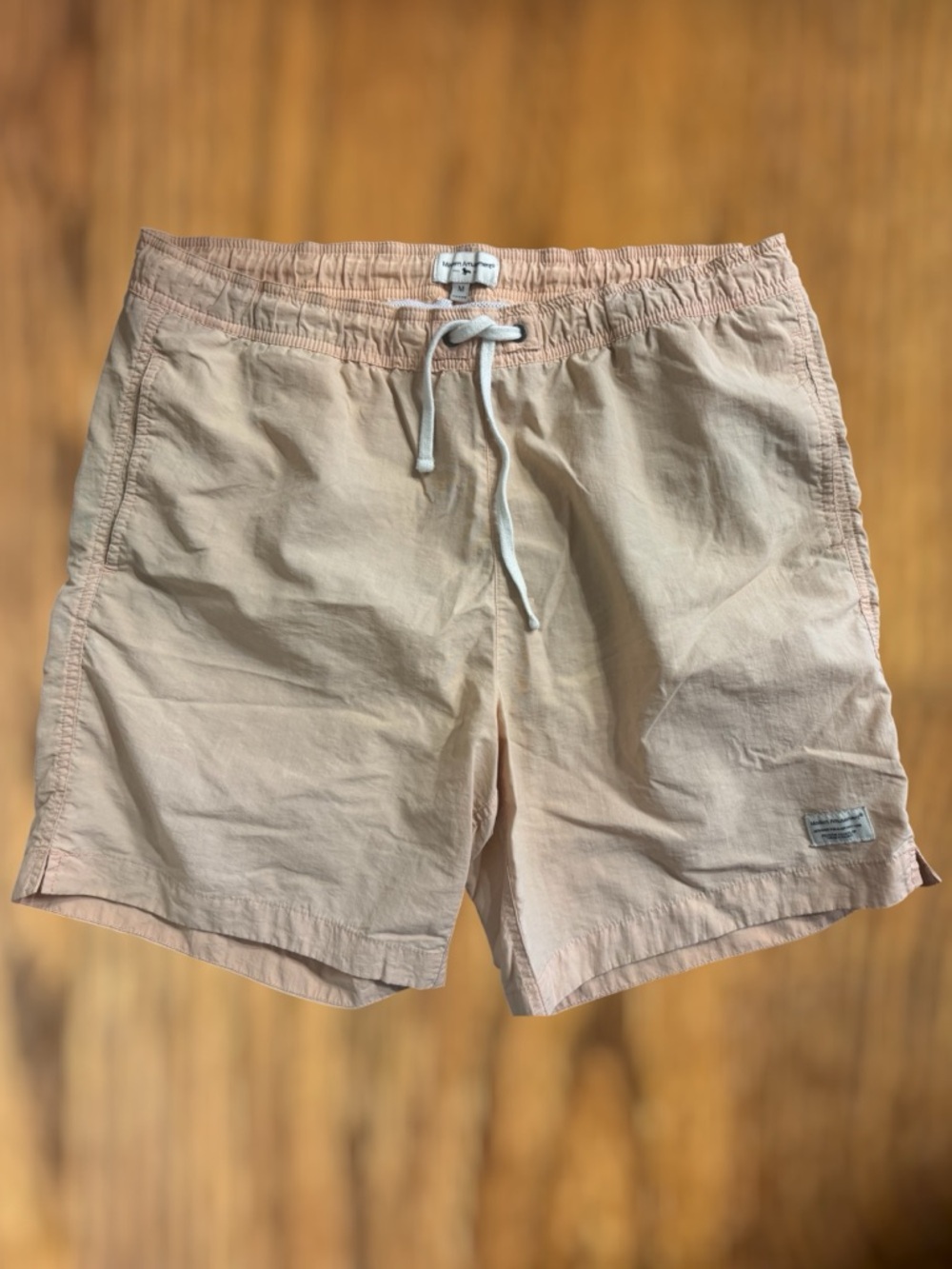 Men's Light Peach Pink Swim Shorts with Drawstring